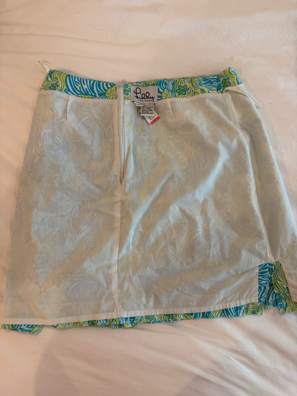 Vintage Early 2000’s Lilly Pulitzer Aqua & Lime Zebra Print Mini Skirt - Picture 11 of 13